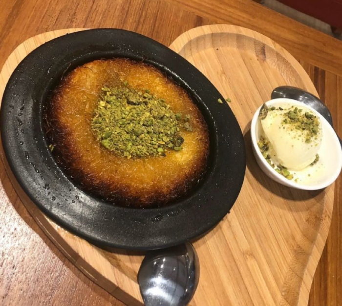 Kunefe served at Café Istanbul in Manchester